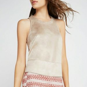 BCBGeneration tan suede sleeveless top